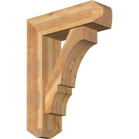 Ekena Millwork Balboa Craftsman Rough Sawn Bracket w/ Offset Brace, Western Red Cedar, 8"W x 26"D x 34"H BKT0806X26X34BOA04RWR
